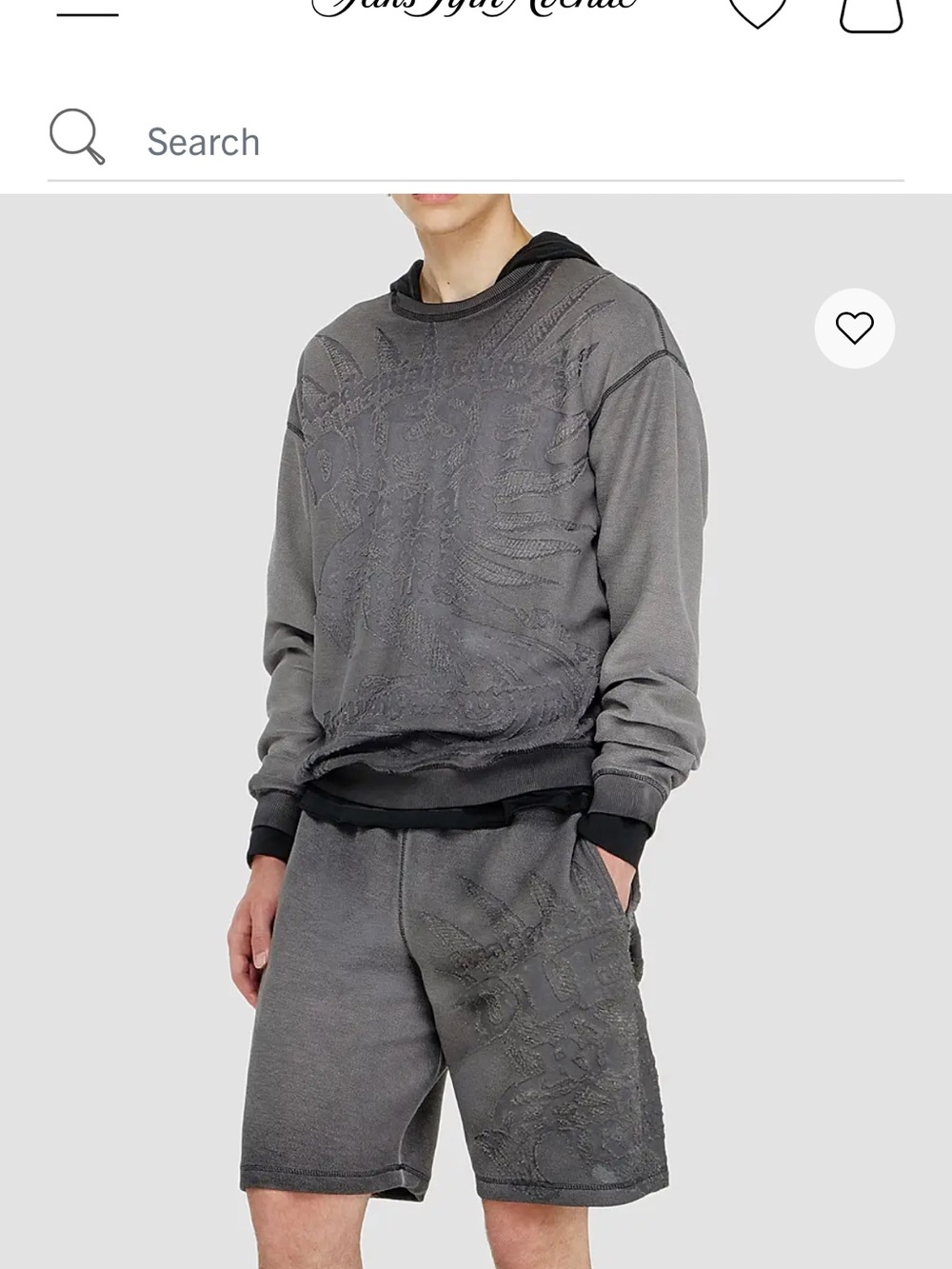 Diesel Aron Raw & Rawcrow Devore Sweatsuit